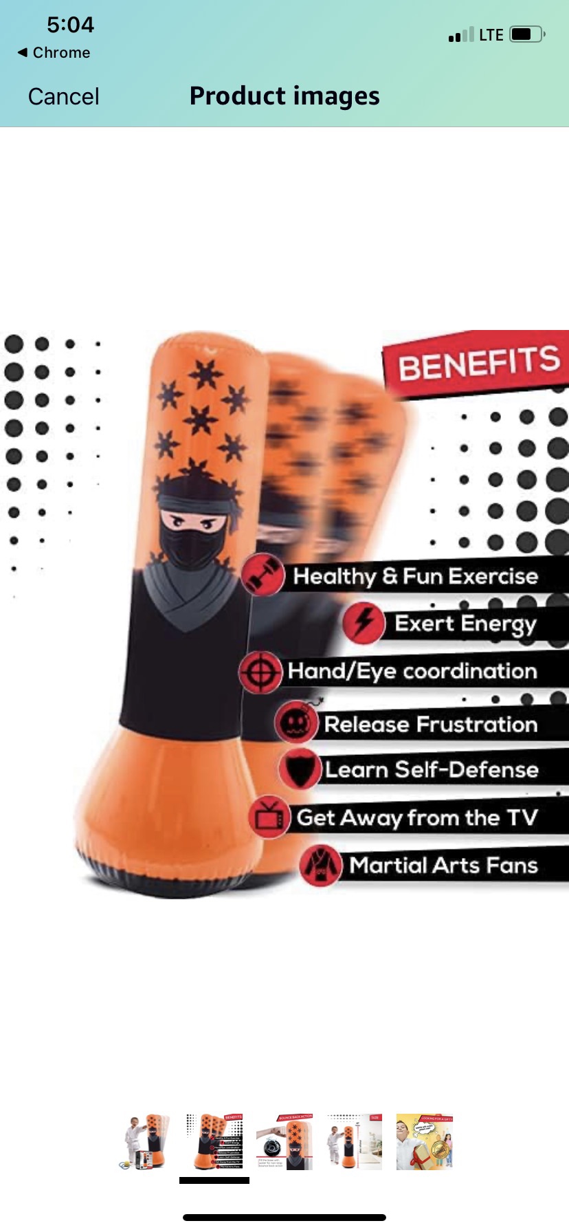 Inflatable Punching Bag ( New ) but box is not inngood shape - photo 3