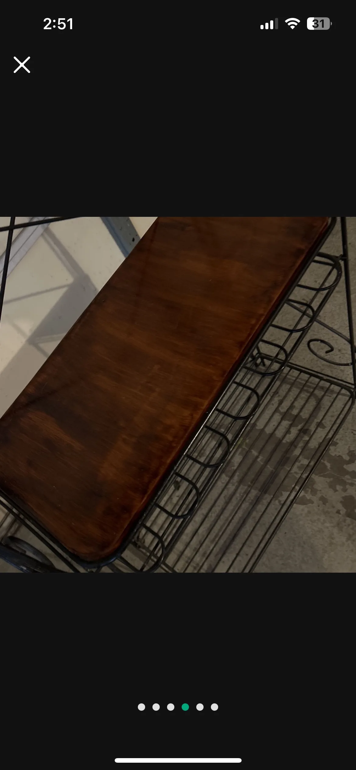 Black Metal Baker's Rack with Wood Shelves image indicator(5)