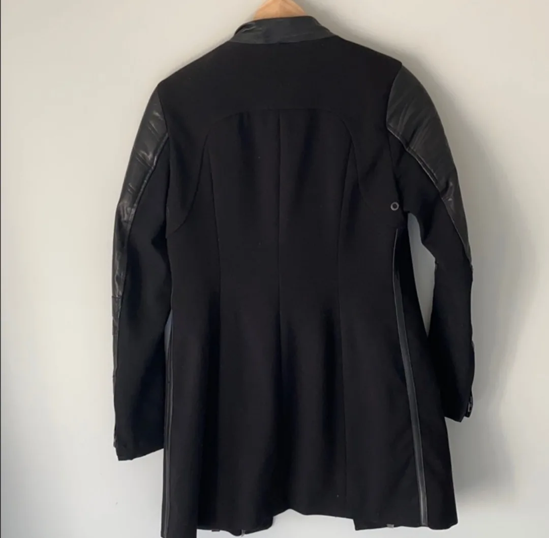 Rudsak Women's Black Leather Trim Coat image indicator(3)