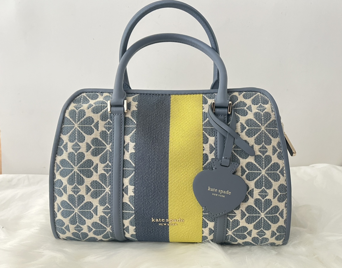 👜 Kate Spade Spade Flower Jacquard Stripe Medium Satchel 👜