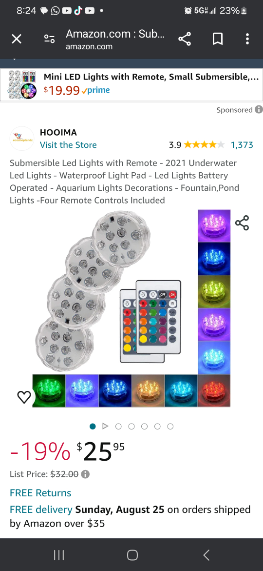 Submersible LED Lights with Remote - photo 2