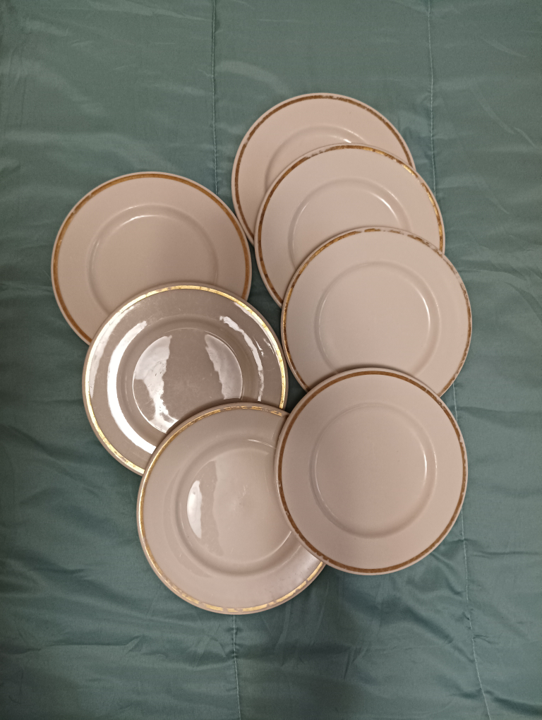 Set of 7 Gold Rimmed Salad plates #freecycle
