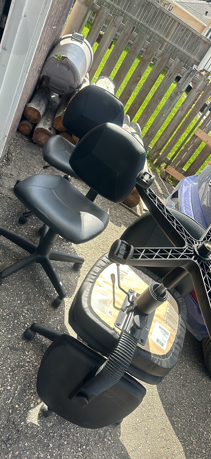 4x Balck Leather Office Chair