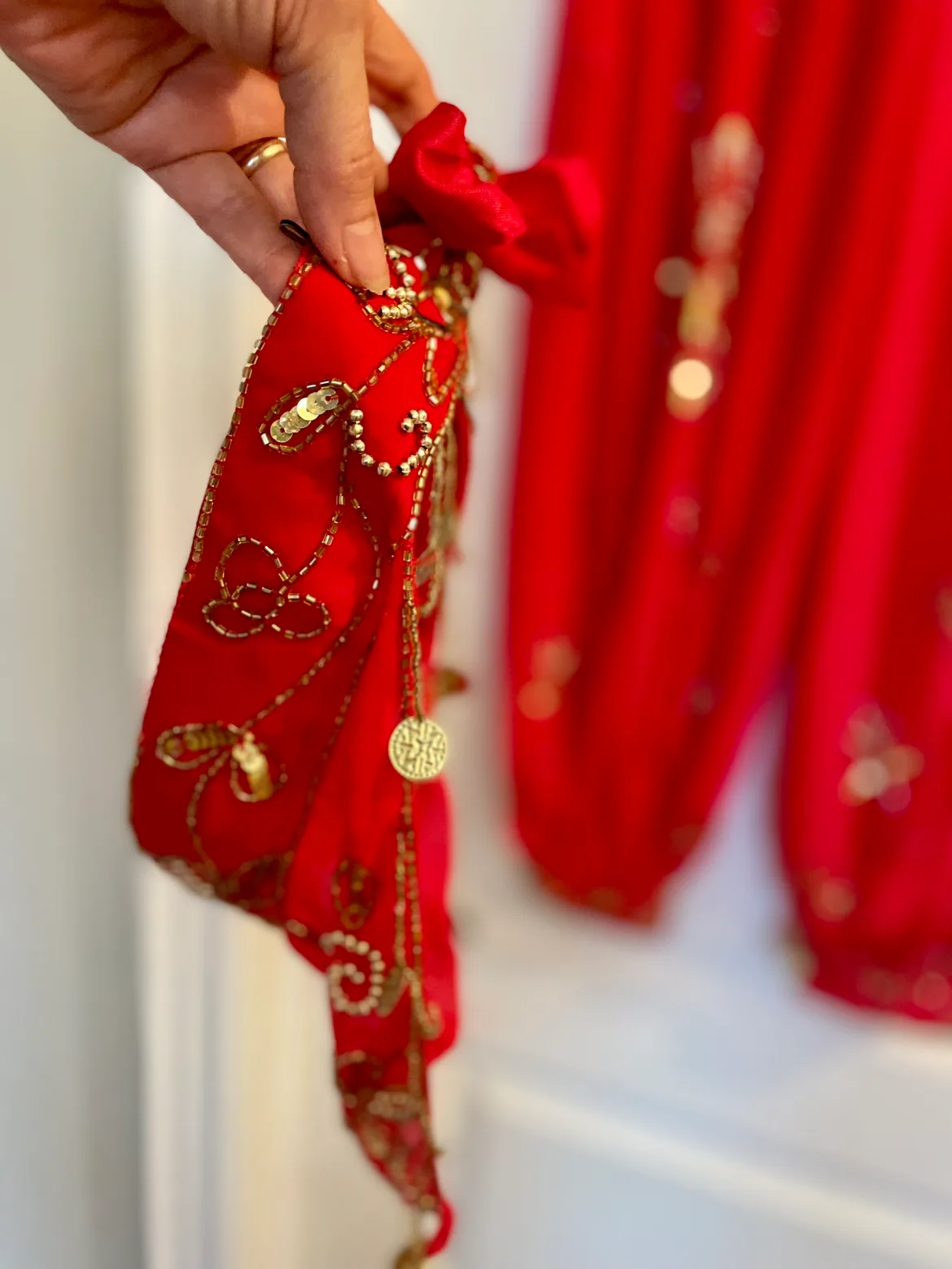 5 peace’s Red colour Belly Dancing Costume image indicator(2)