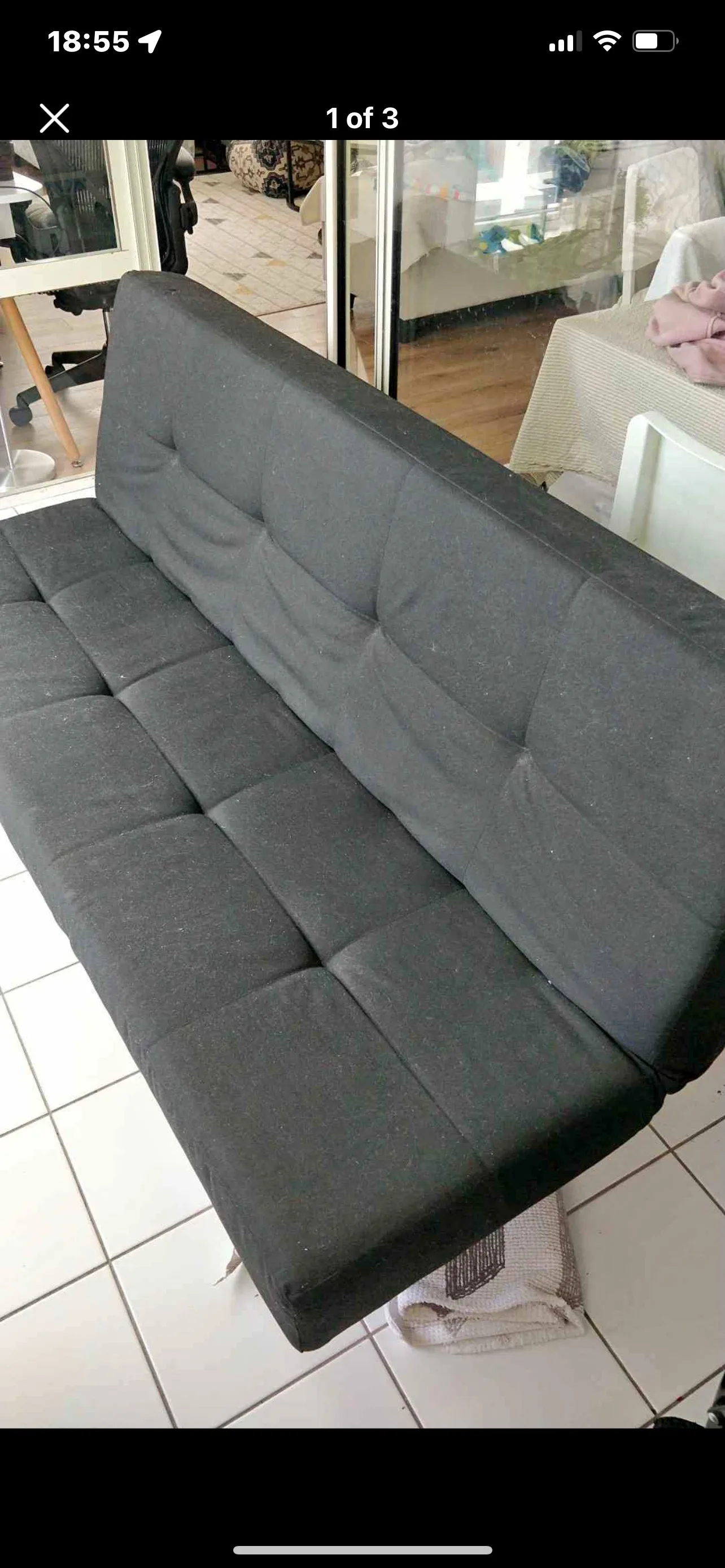 Black Futon Sofa Bed NEED GONE TODAY!! image indicator(2)