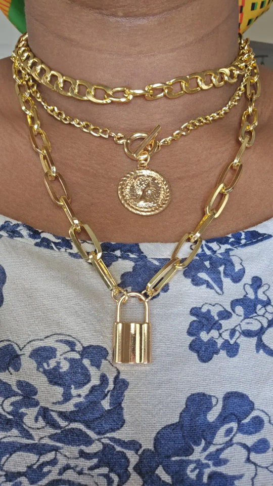 Gold Chain Necklace Set