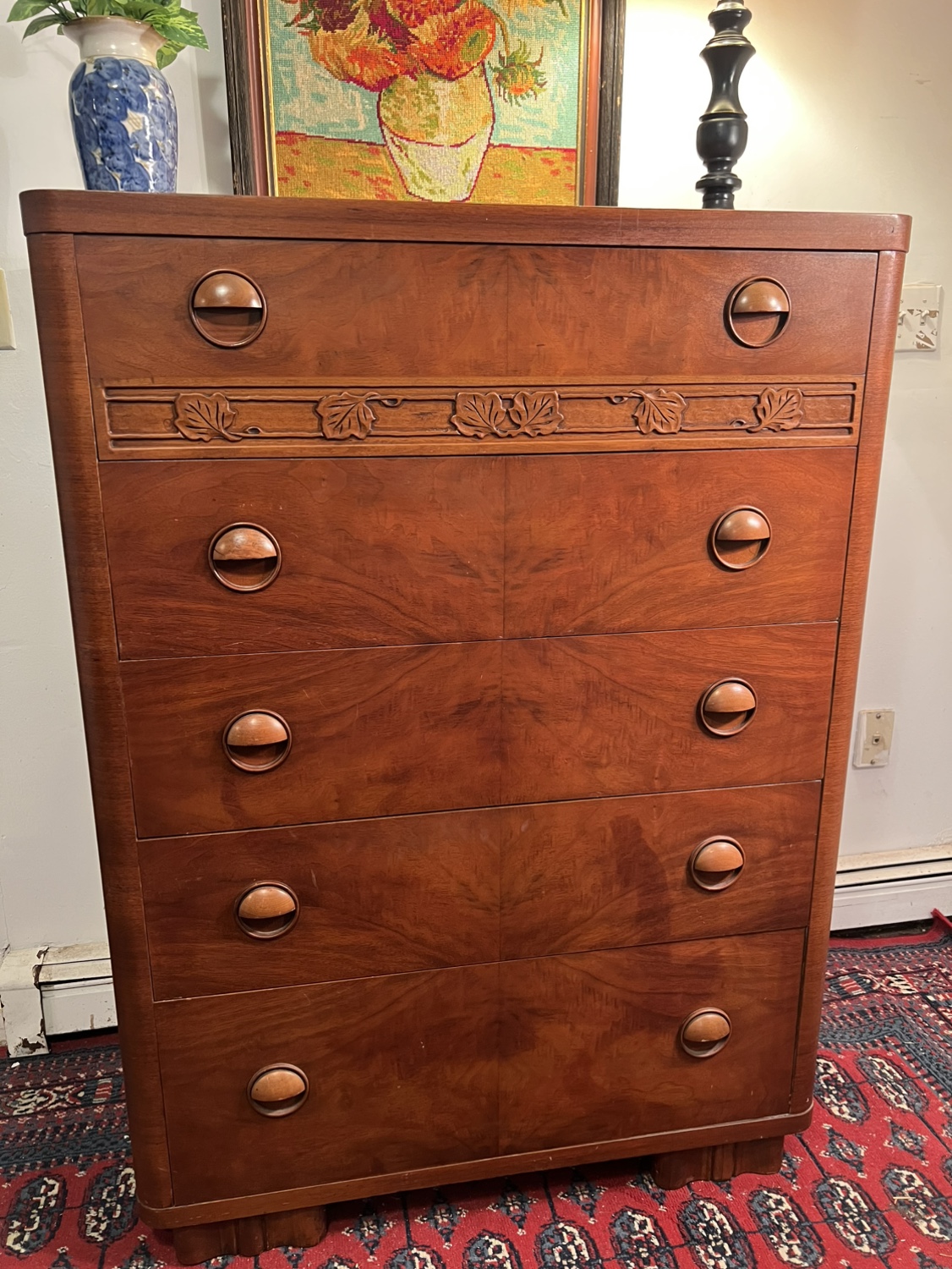 Art Deco Vintage 5 Drawers Dresser w/Wheels - Delivery Extra - photo 2