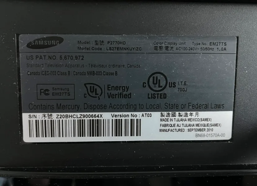 Samsung HDTV and Monitor LCD 27” - with Remote Control image indicator(4)