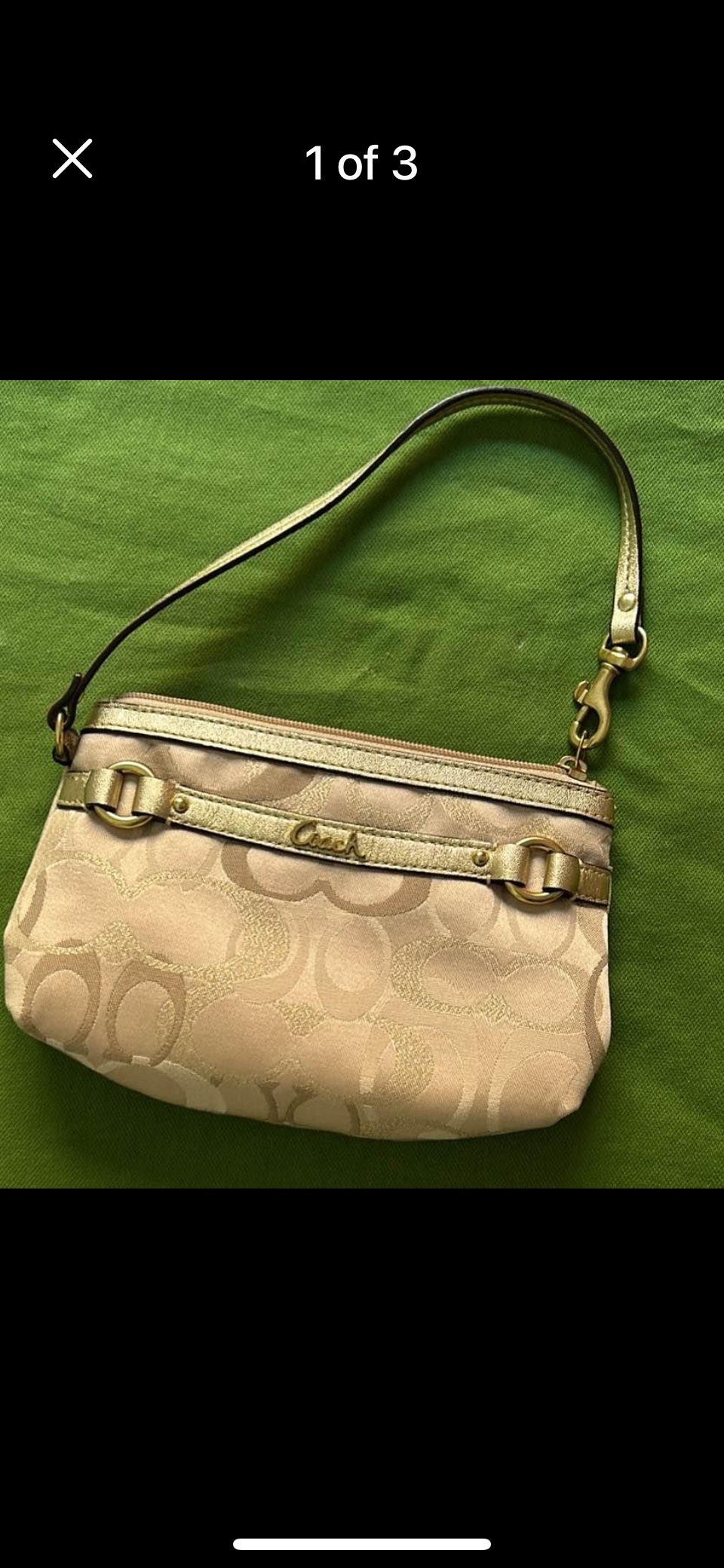 Wristlet gold and kaki colir