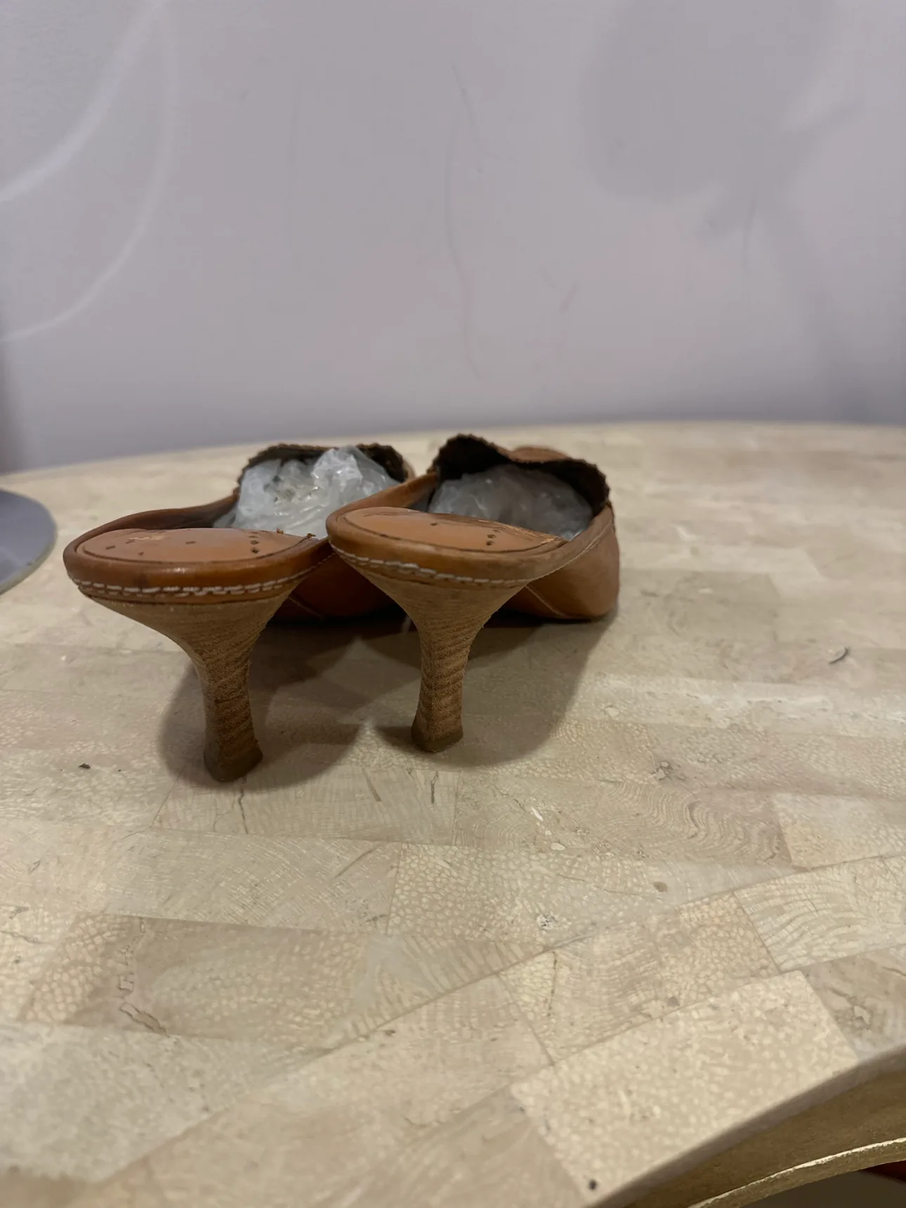 Brown Leather Mules size 7 image indicator(3)