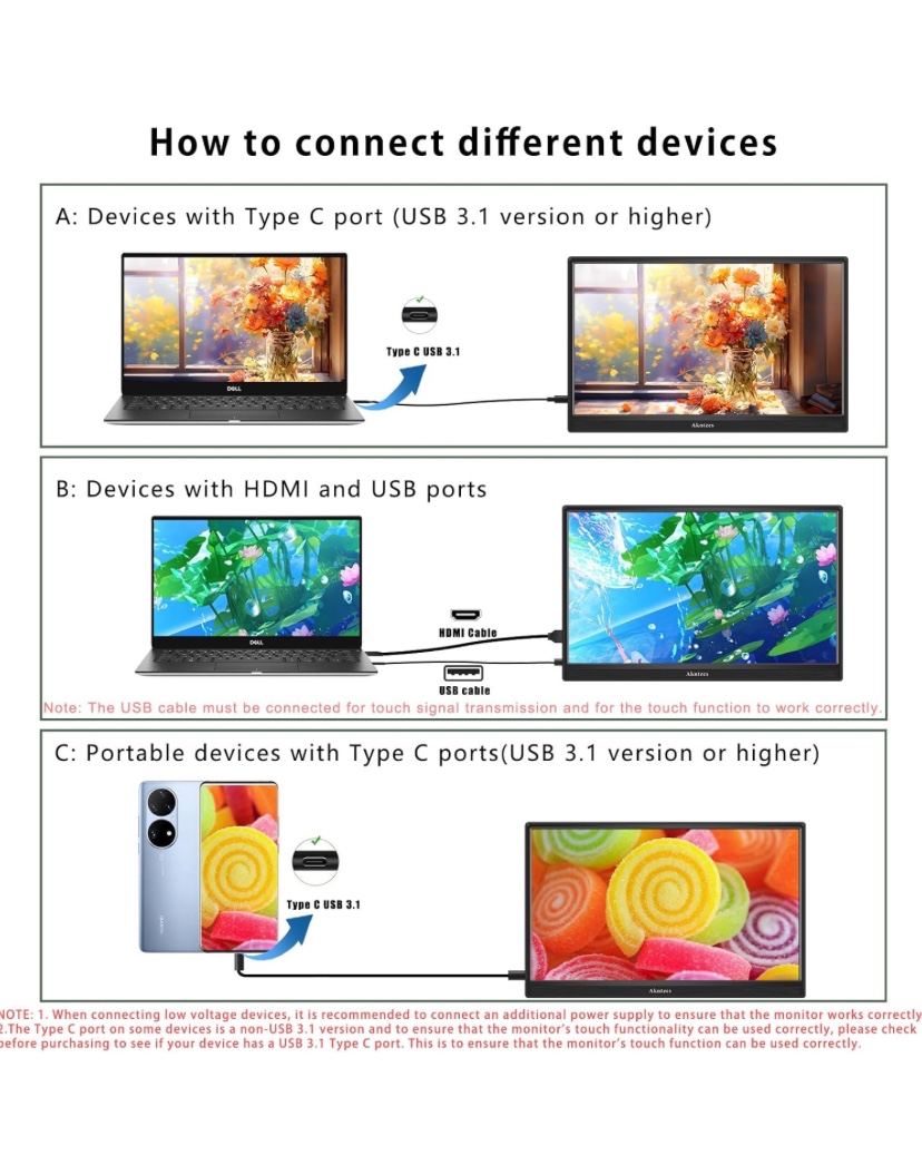 15.6 Inch Touchscreen Portable Monitor - photo 5