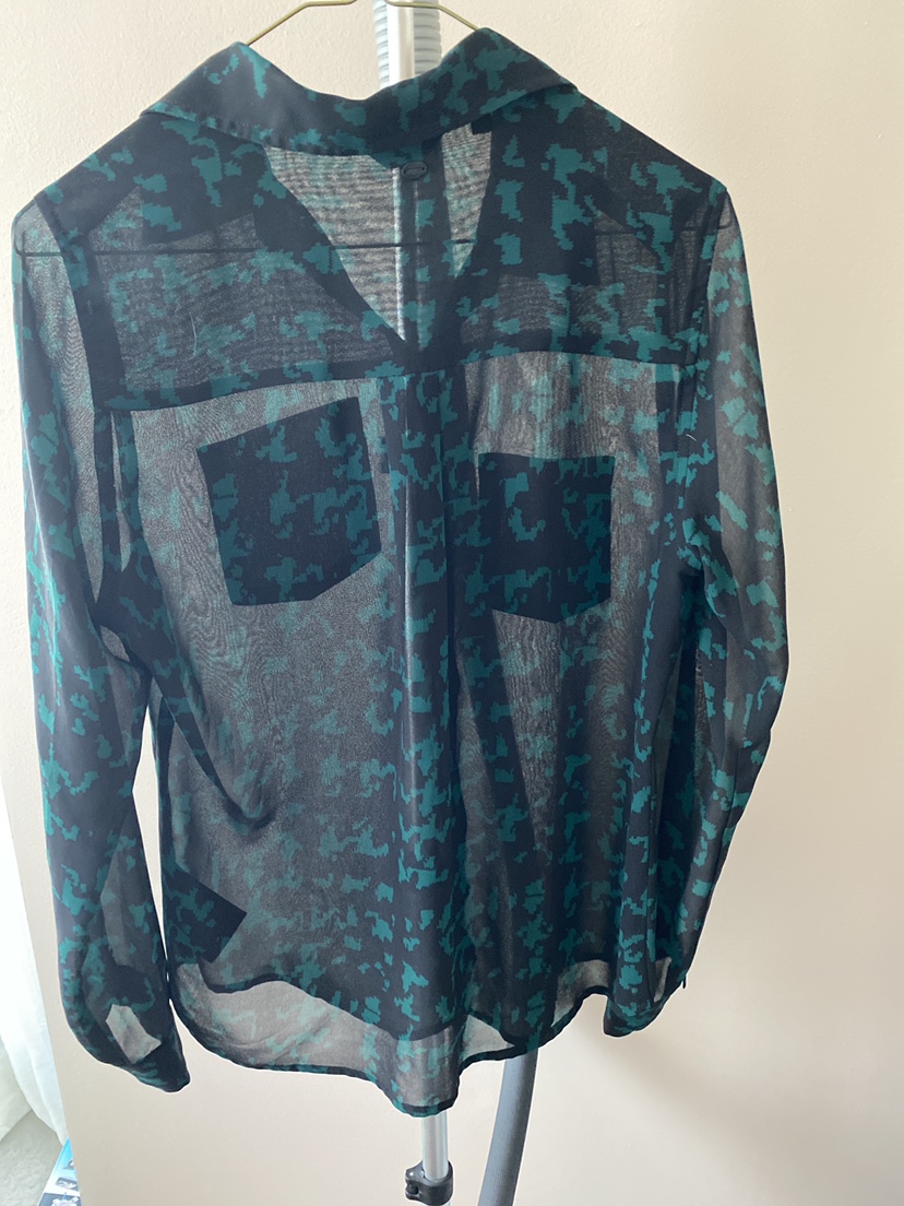 Guess Green & Black Blouse Size Small - photo 2