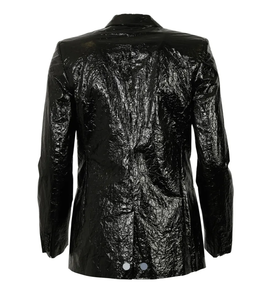 Helmut lang shiny black blazer image indicator(2)