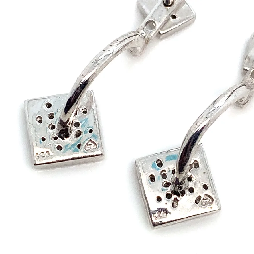 Silver 925 double square 2-way Earrings image indicator(4)