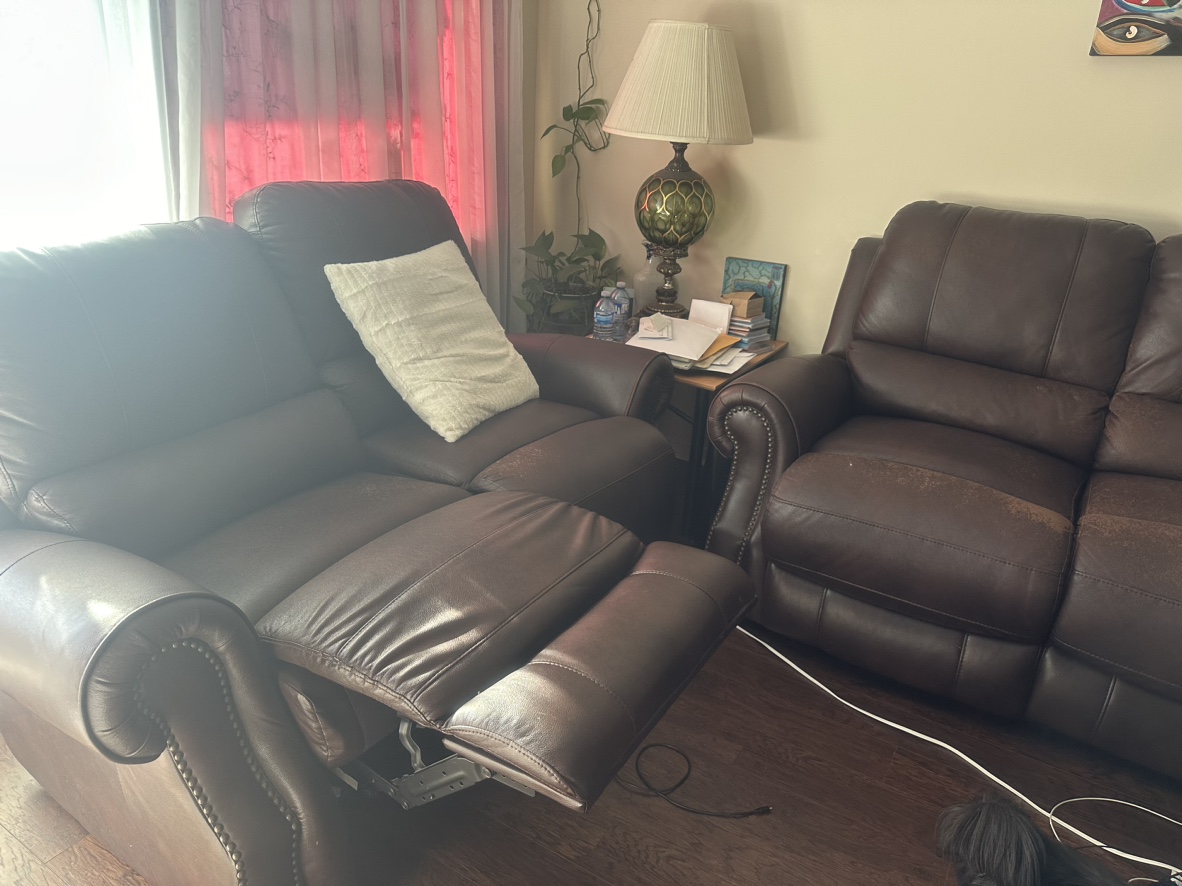 Brown Leather Recliner Sofa