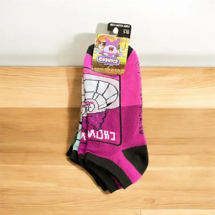 NEW Cartoon Network Chowder Characters No-Show Set 5 Socks 5-10 image indicator(2)