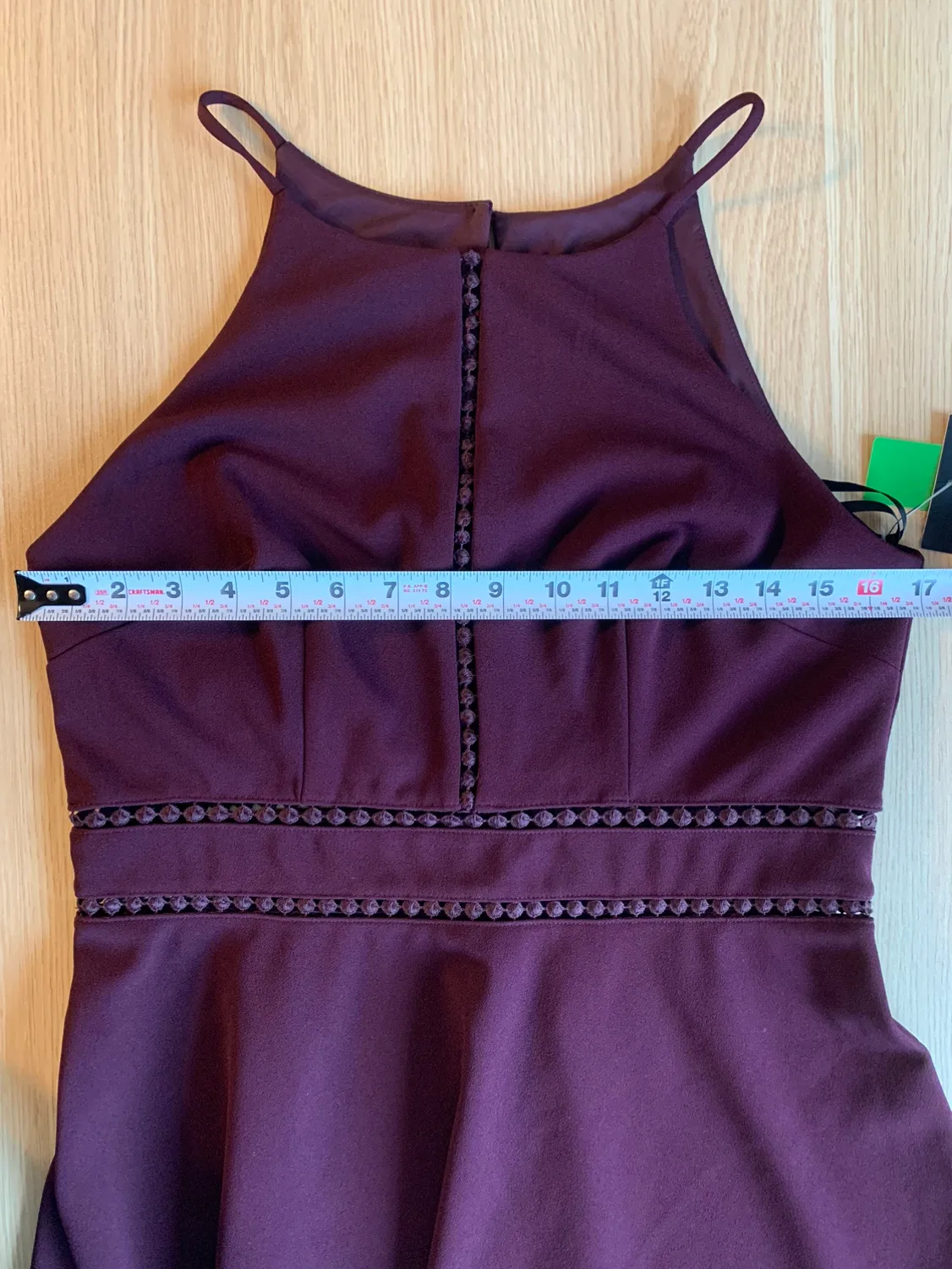Plum Fit & Flair Dress w/ Cutout and Keyhole Detail image indicator(6)