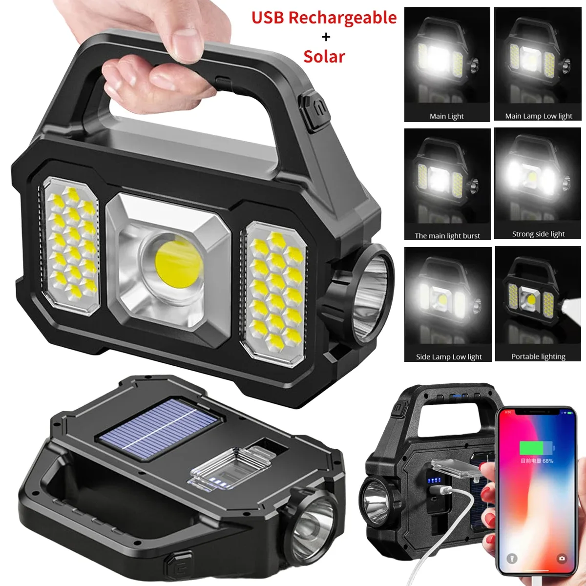 Solar and USB Rechargeable lantern: Triple sources thumbnail