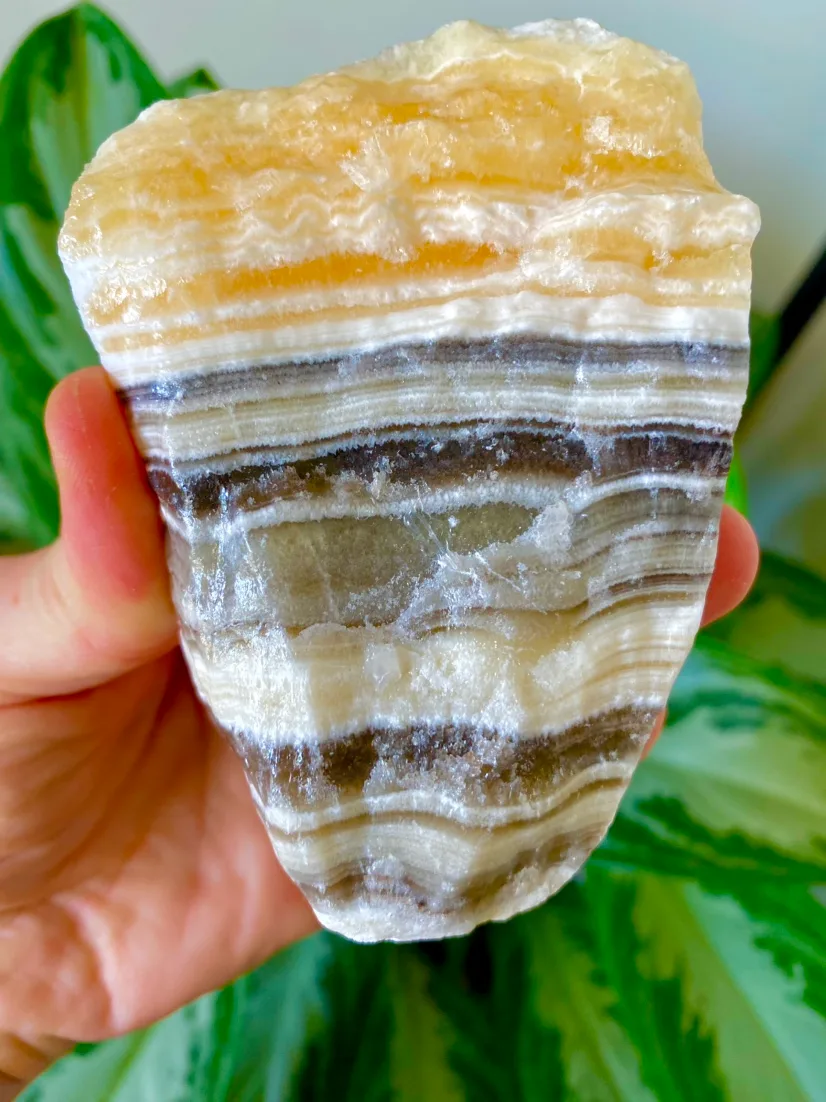 Banded Black Orange and White Calcite Crystal image indicator(3)