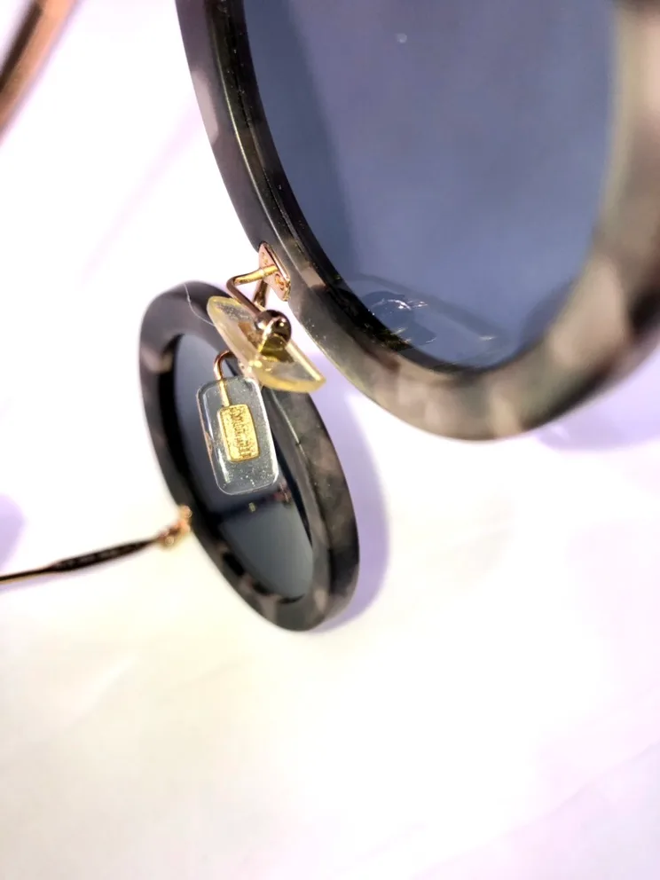 MIU MIU NOIR 13N Brown Havana Gold Retro Round Metal Sunglasses image indicator(6)