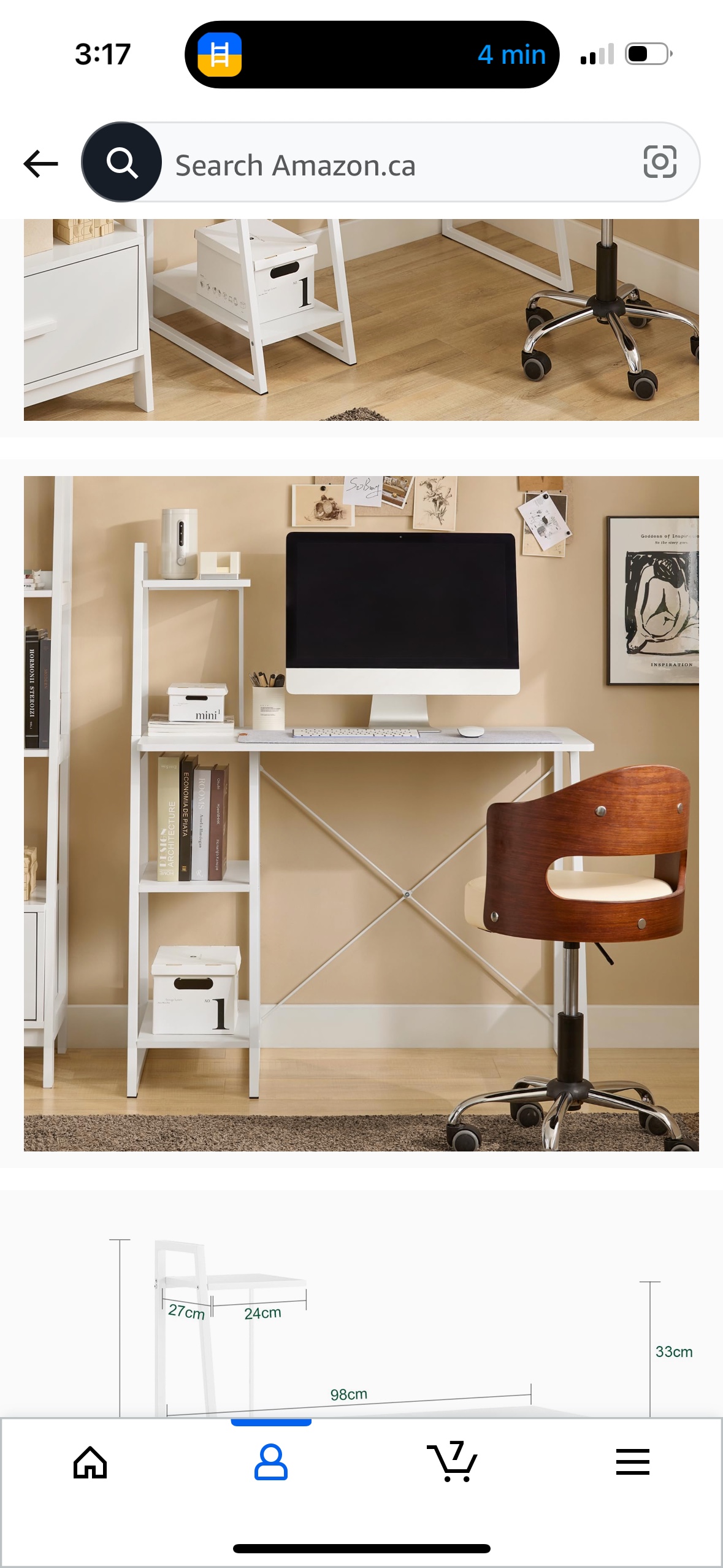 White Desk with Shelf