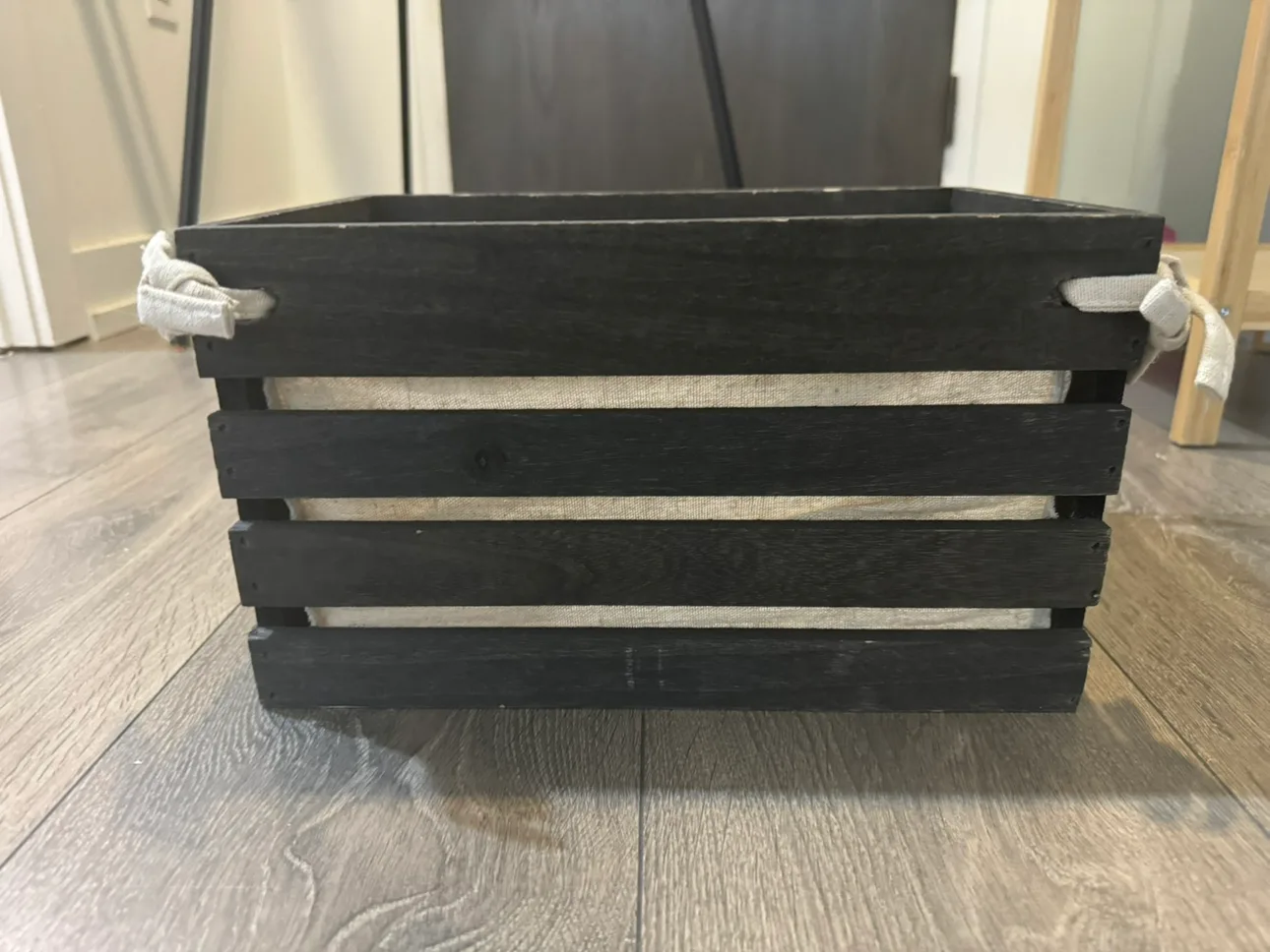 Black Wooden Storage Crate thumbnail