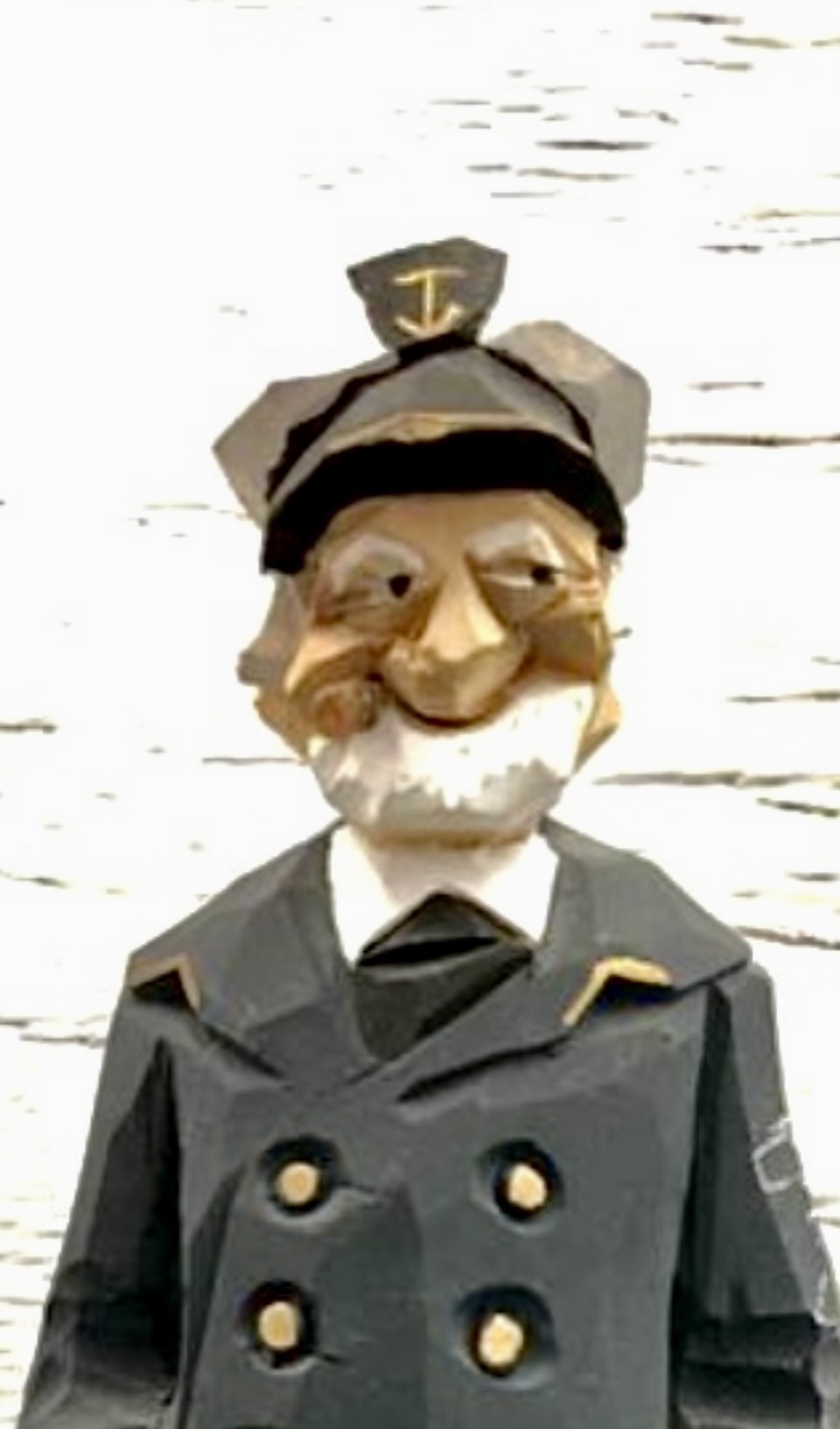 Hand Carved Wooden Captain Figure