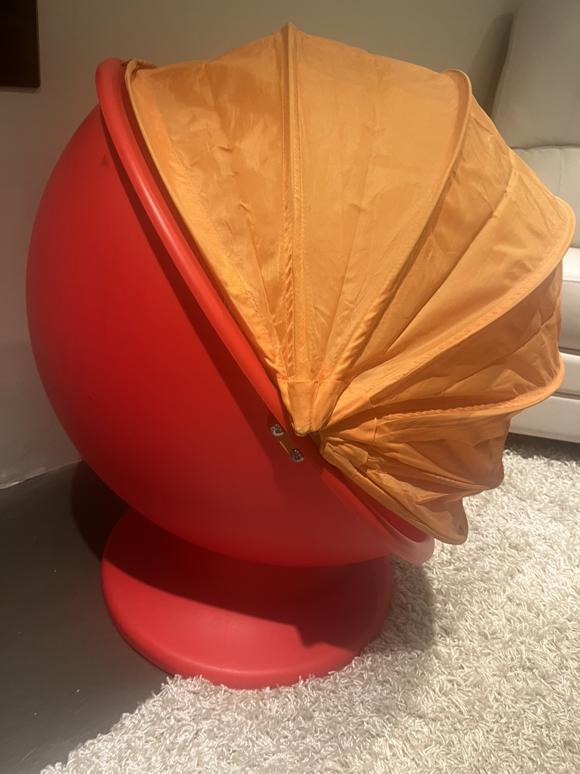 Red and Orange IKEA Egg Chair - photo 3