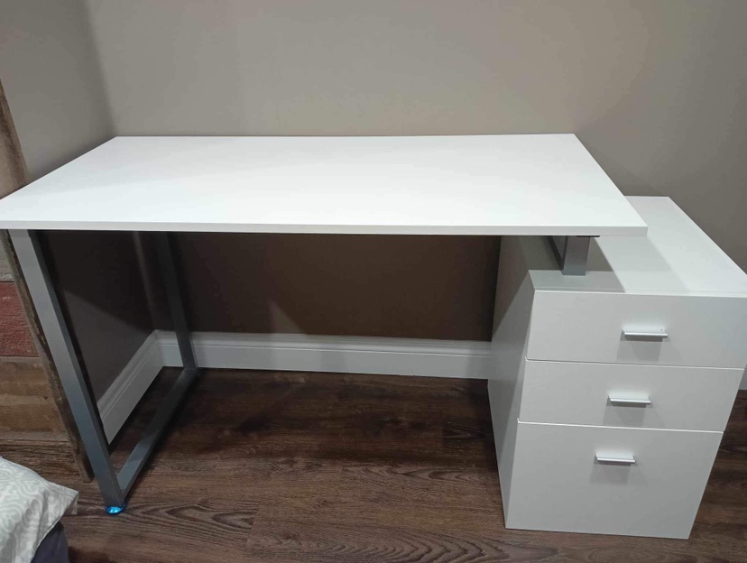 White Desk with Three Drawers, in very good  condition.