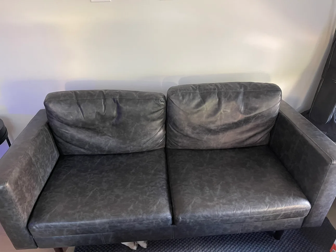 Grey Leather couch thumbnail