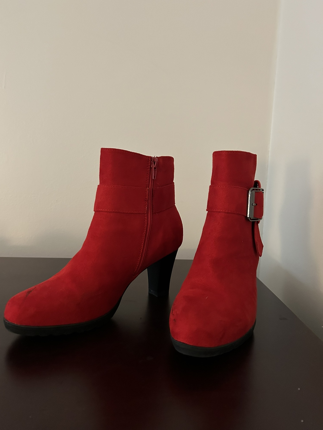 Red Buckle Booties