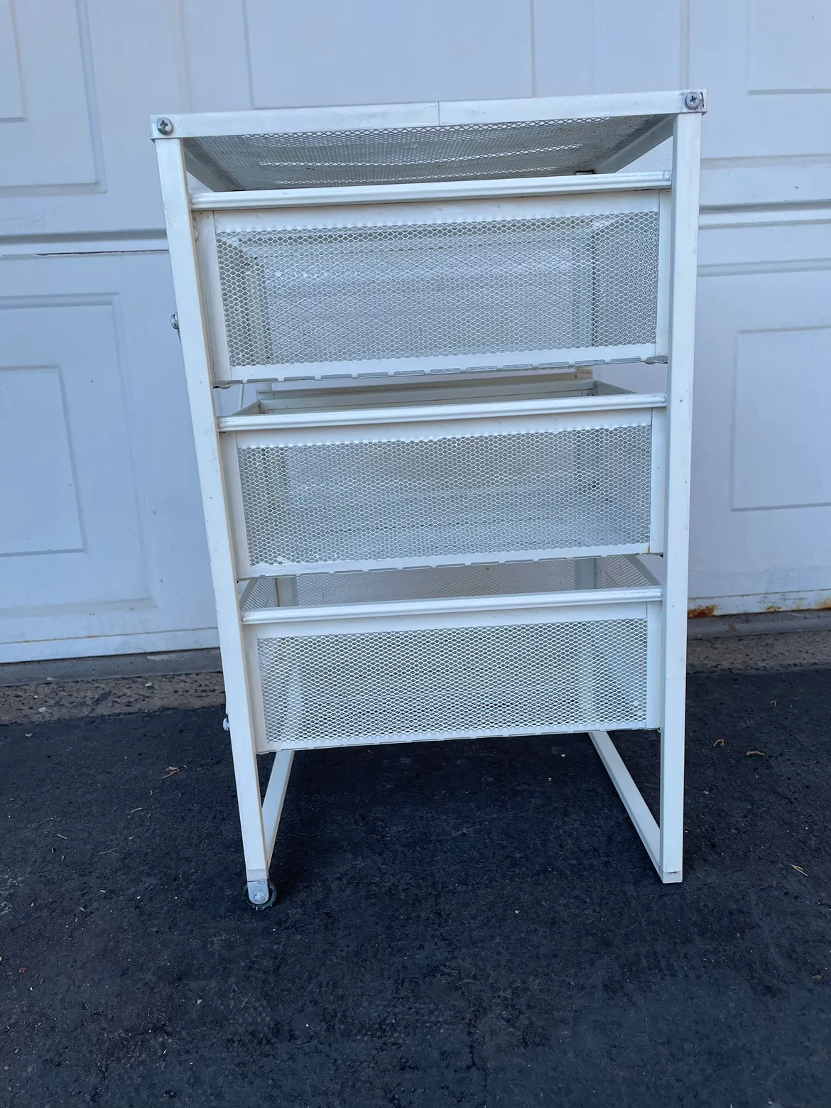 🧡 IKEA White Metal Rolling Storage Cart image indicator(3)