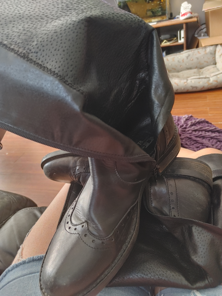 Black Leather Wingtip Boots