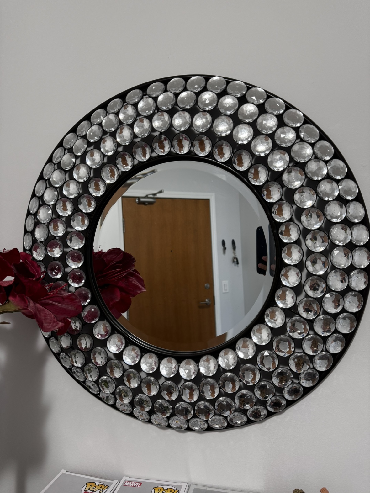 Round Crystal Mirror