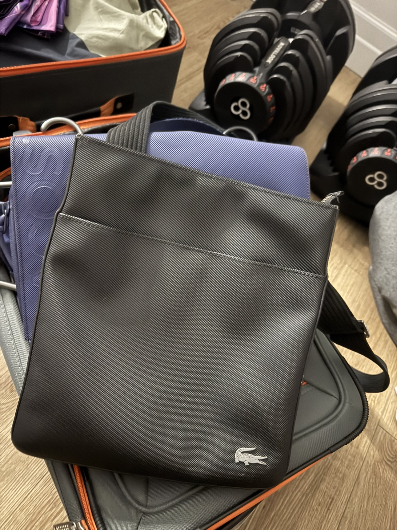 Black Lacoste Crossbody Bag