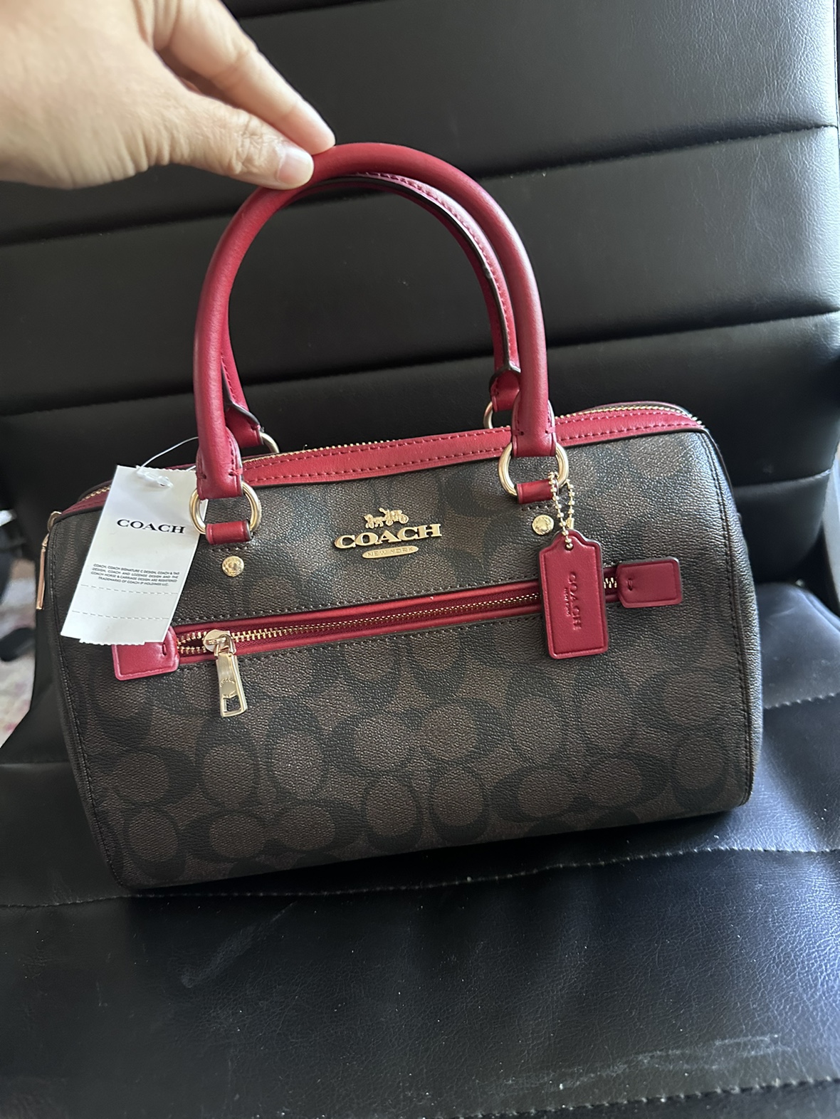 Coach Signature Brown and Red Mini Bag - photo 2