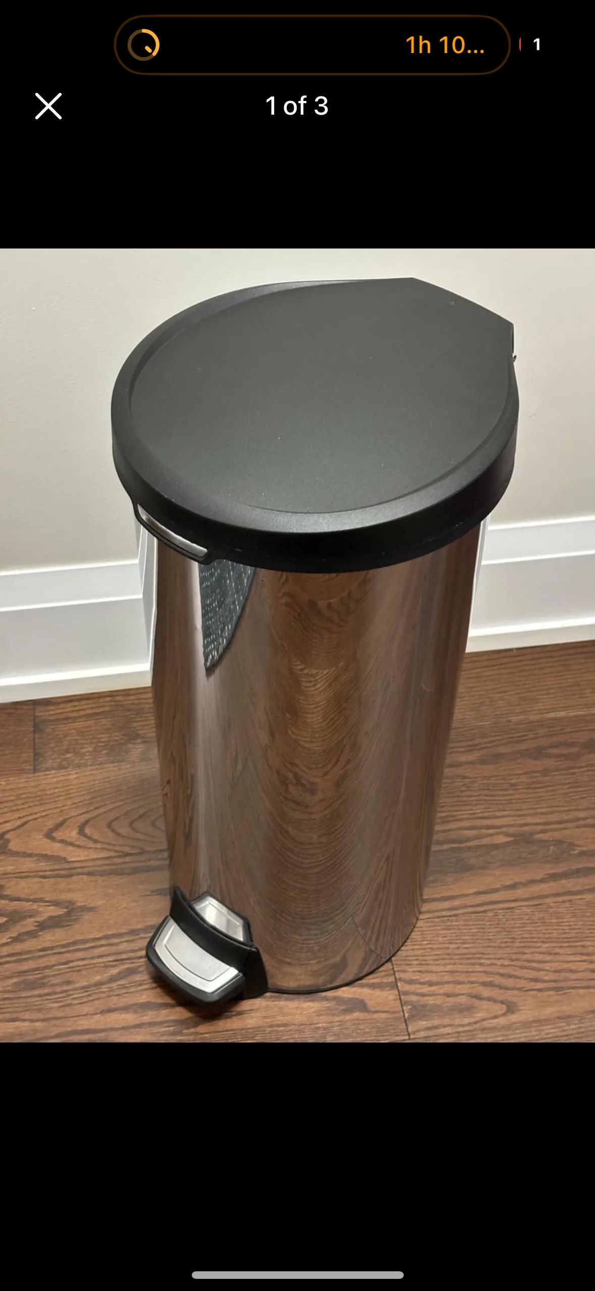 Simplehuman Stainless Steel Round Step Trash Can - 30L thumbnail