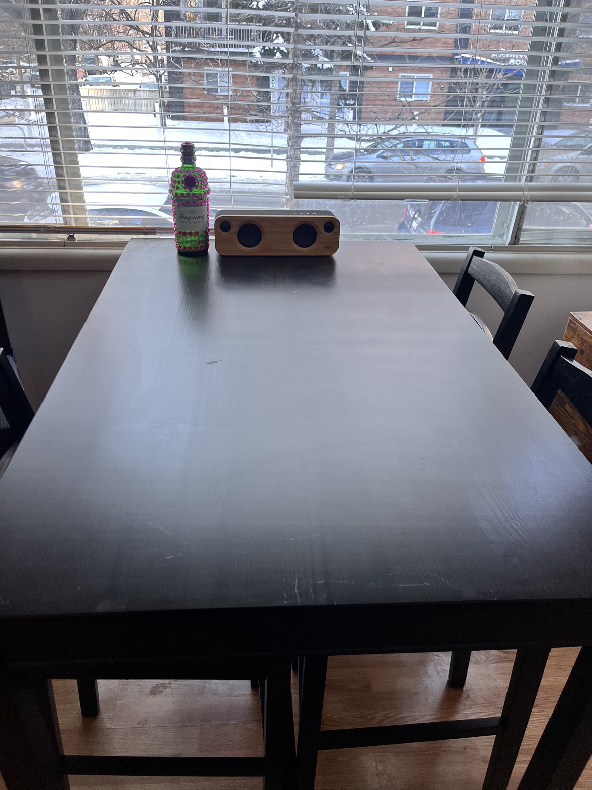 Black Kitchen Table and Stools Set - photo 5