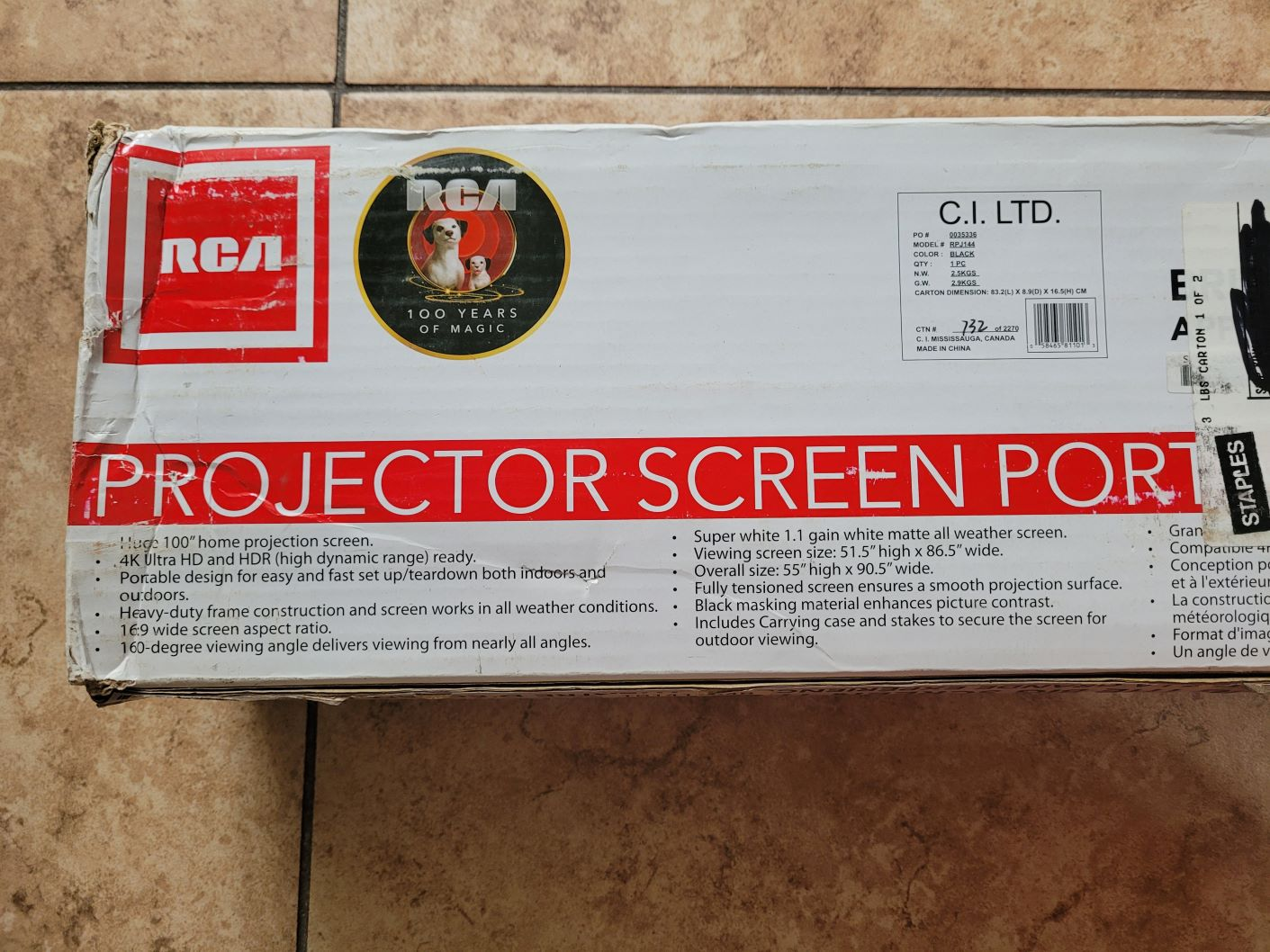 Projector Screen 100 inch, Portable Indoor/Outdoor - photo 3