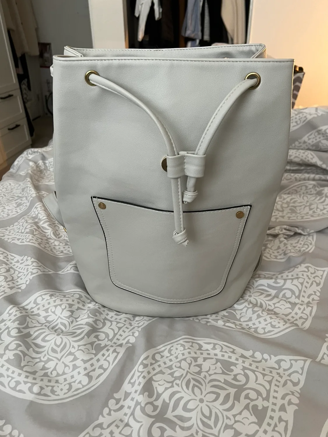 Light Grey Drawstring Backpack image indicator(2)