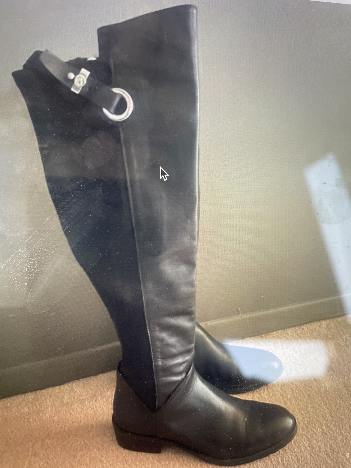 Brown’s wishbone black high leather boots
