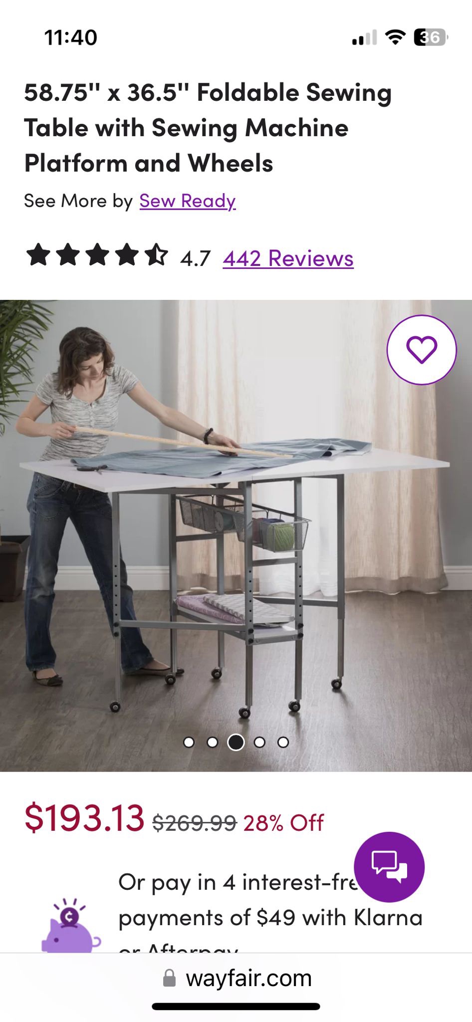 Folding table with wheels