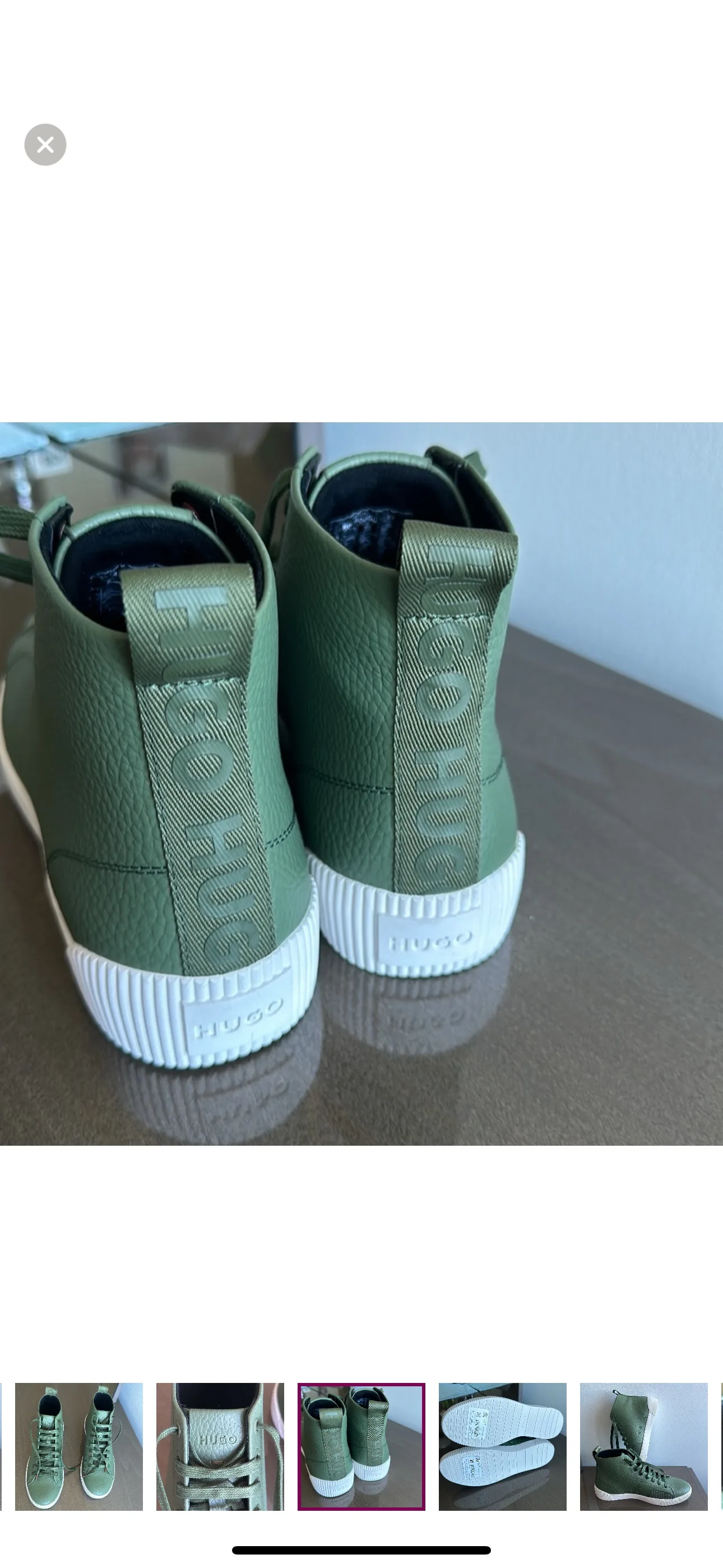 Hugo Boss Green Leather High Top Sneakers image indicator(7)