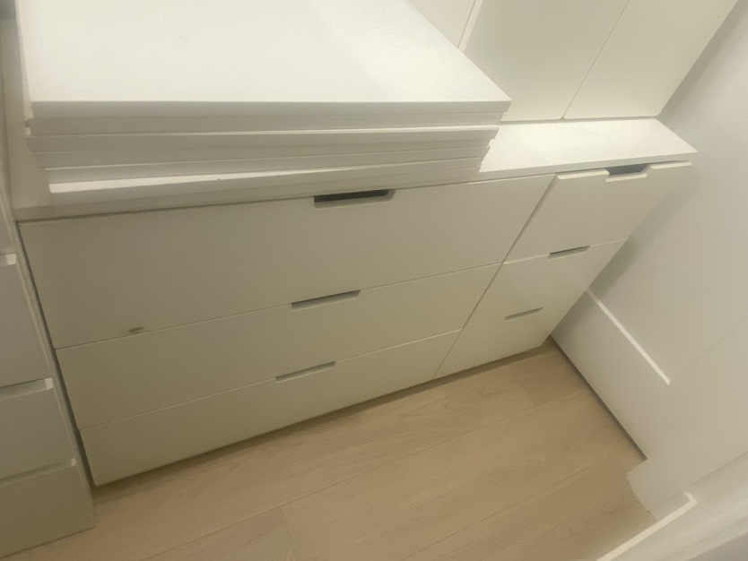 White Dresser with Three Drawers