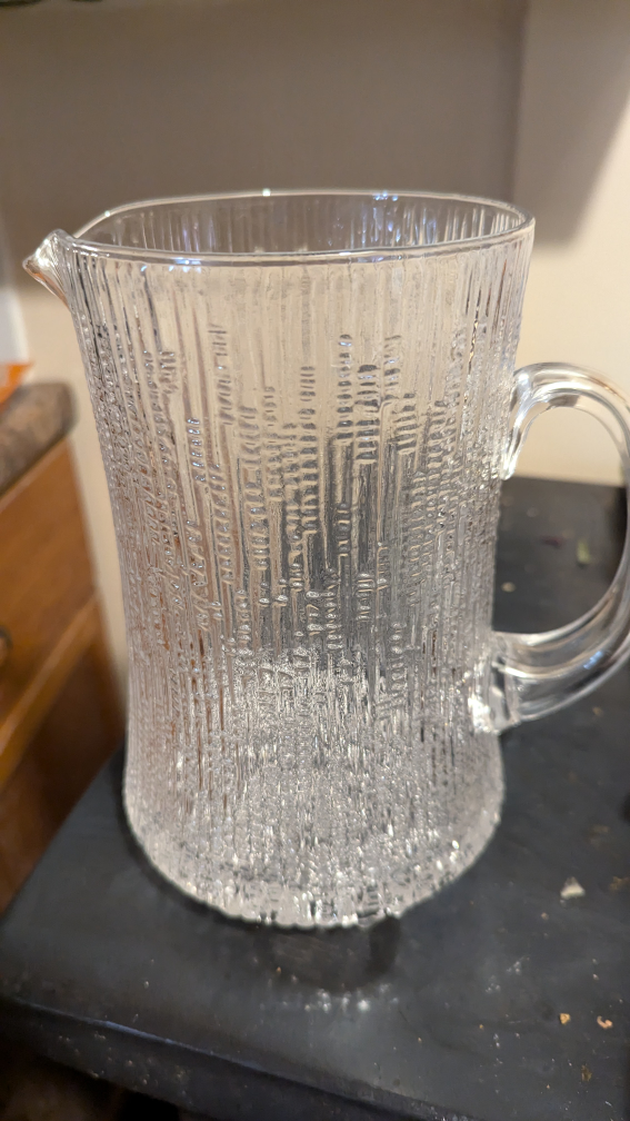 swedish crystal pitcher