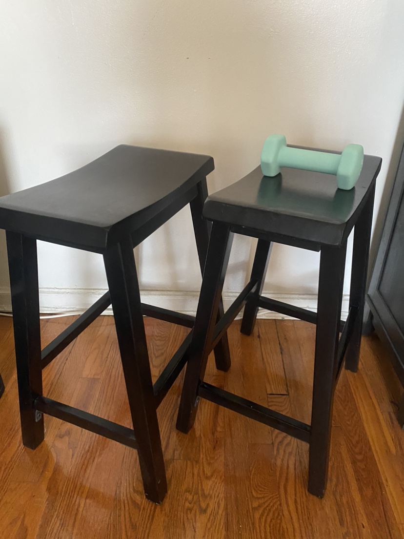 Black Wooden Stools (Set of 2) 🧡 - photo 2