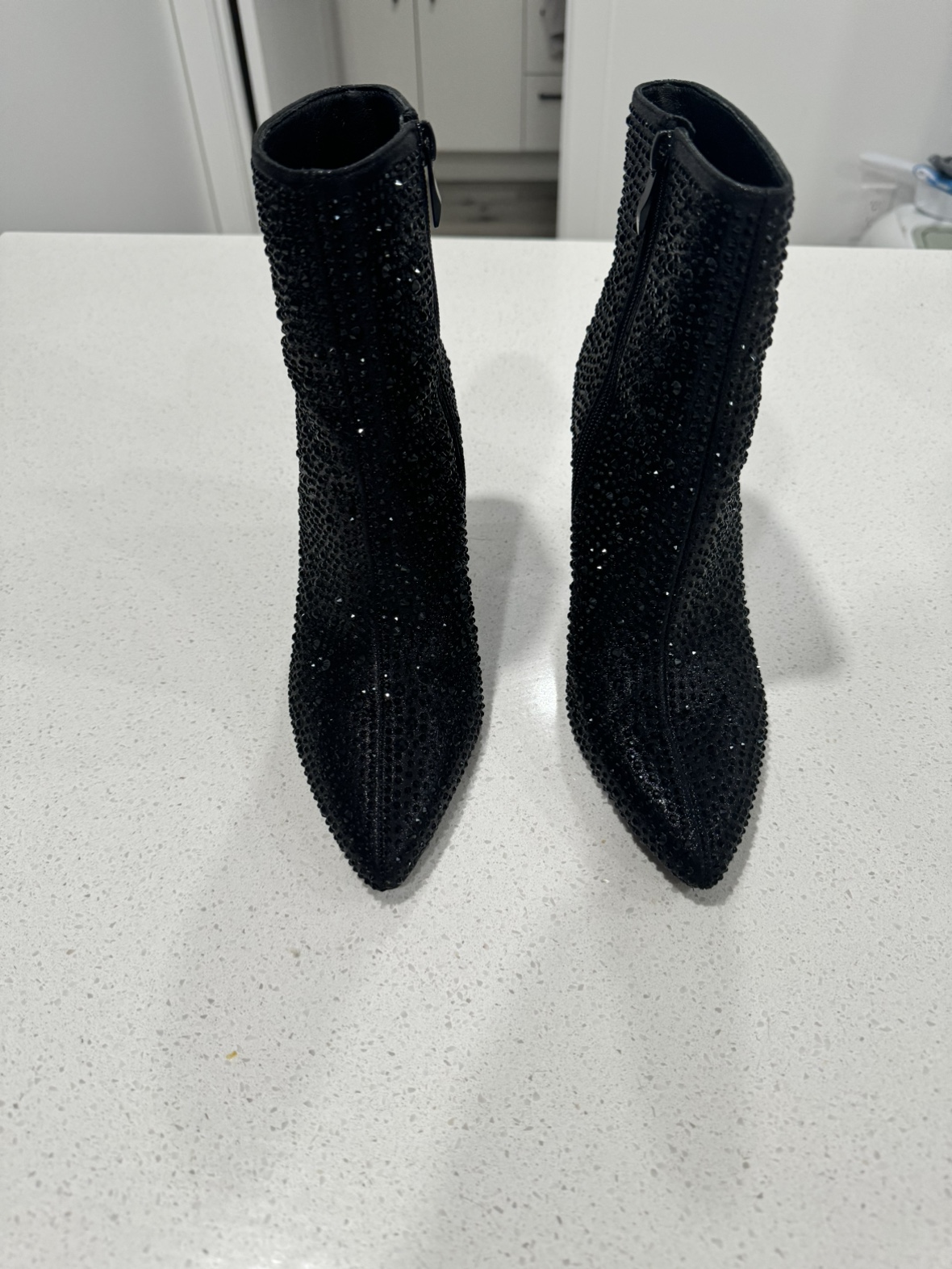 Black Rhinestone Ankle Boots size 6 - photo 2