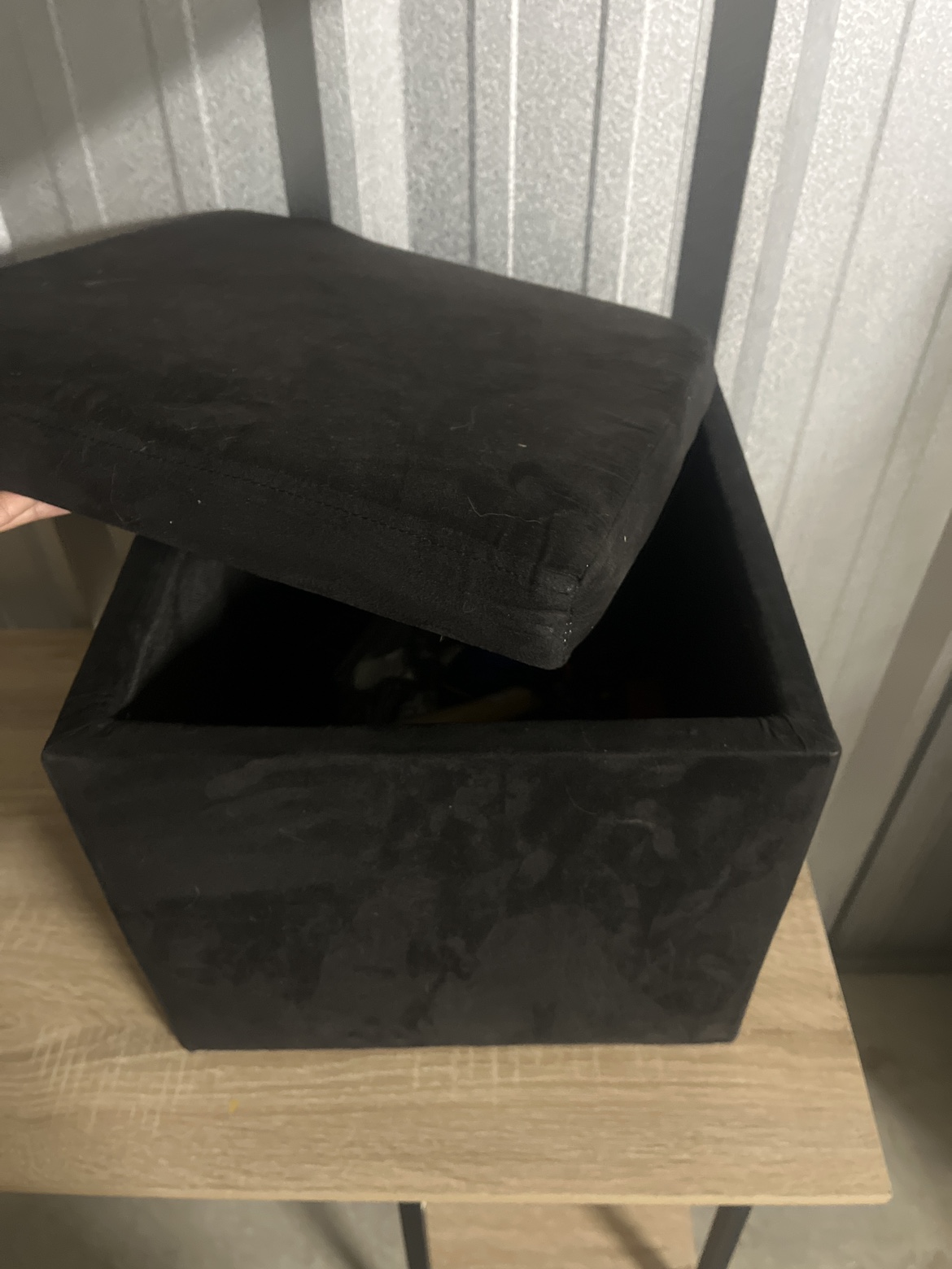 Black Storage Ottoman - photo 2