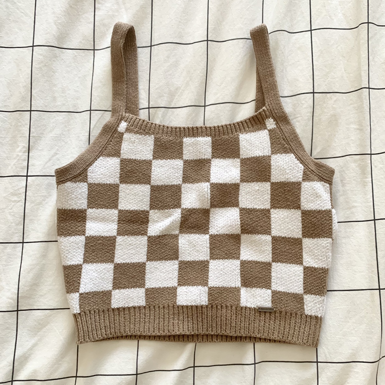 Hollister Checkered Knitted Tank Top
