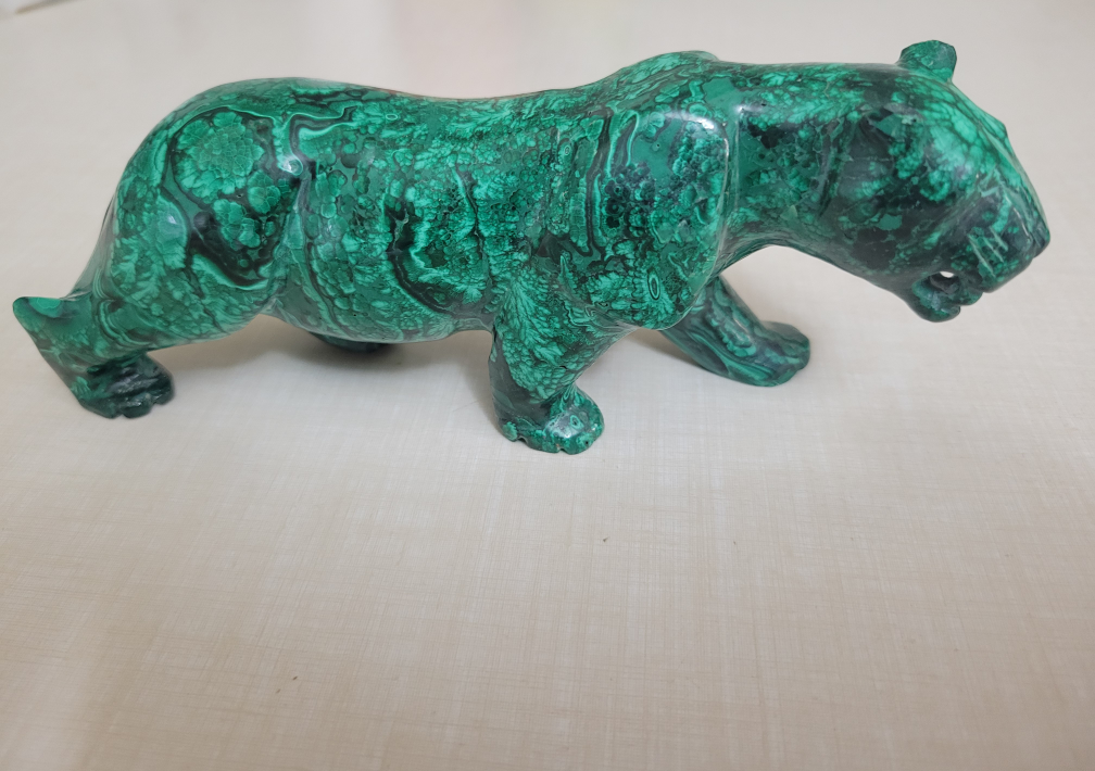 Malachite Tiger Statue